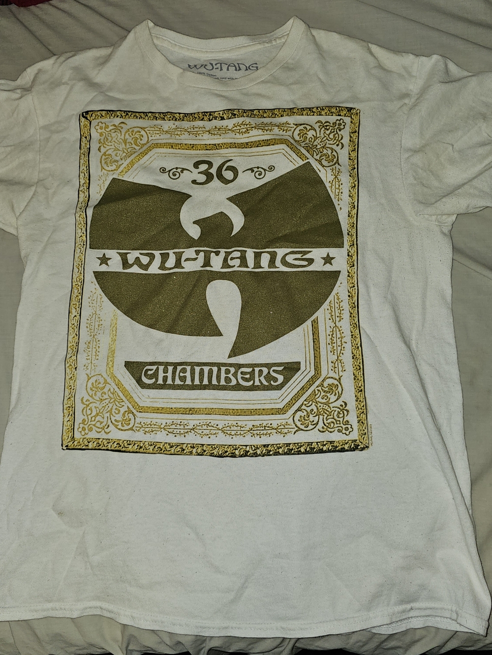 Wu-Tang Clan White & Gold Mems Medium T-Shirt